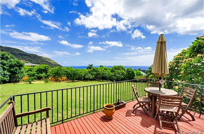 Makaha Home - deck ocean mountain views